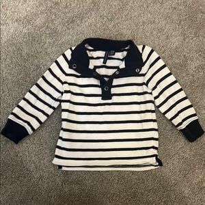 Janie and Jack Navy and white striped cotton polo